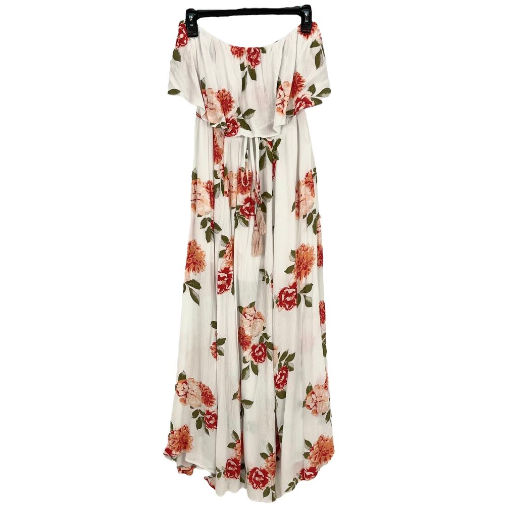 AAKAA DRESS Women's Size MEDIUM Multicolor FLORAL STRAPLESS SUMMER BEACH